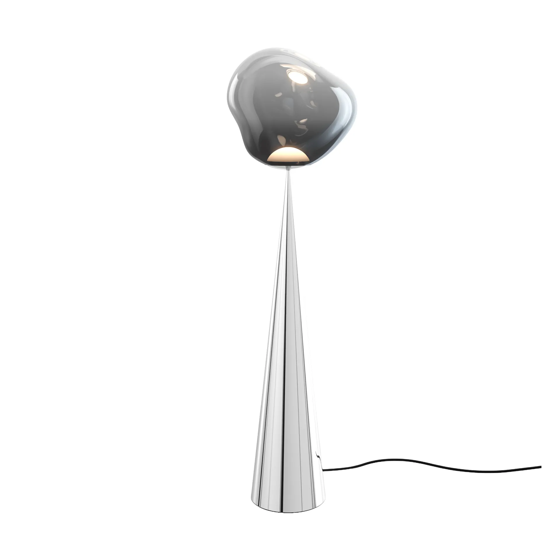 Melt Cone dikke vloerlamp LED 174,5 cm, Nikkel-zilverkleurig Tom Dixon