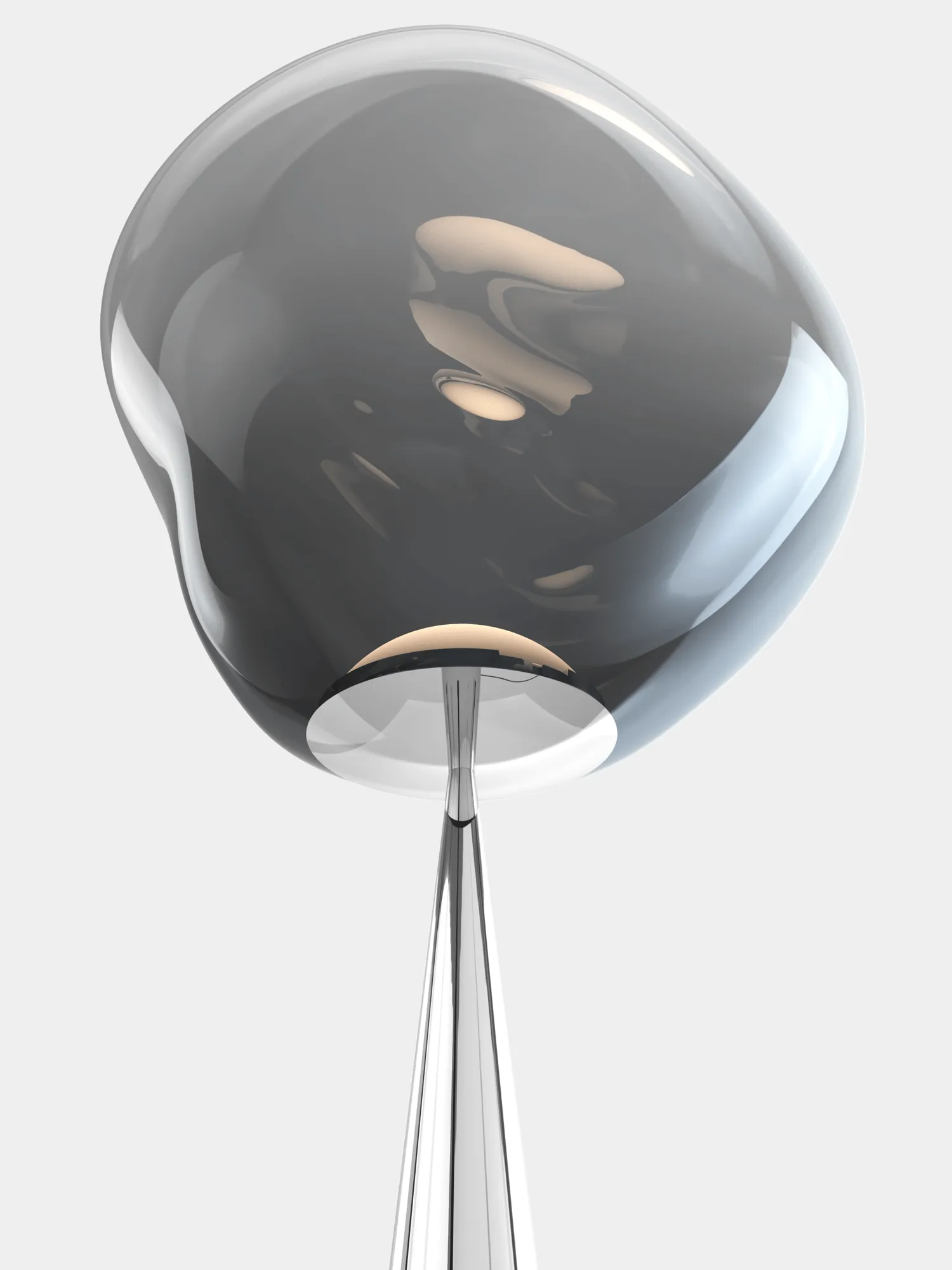 Melt Cone dikke vloerlamp LED 174,5 cm, Nikkel-zilverkleurig Tom Dixon