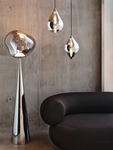 Melt Cone dikke vloerlamp LED 174,5 cm - Nikkel-zilverkleurig - Tom Dixon