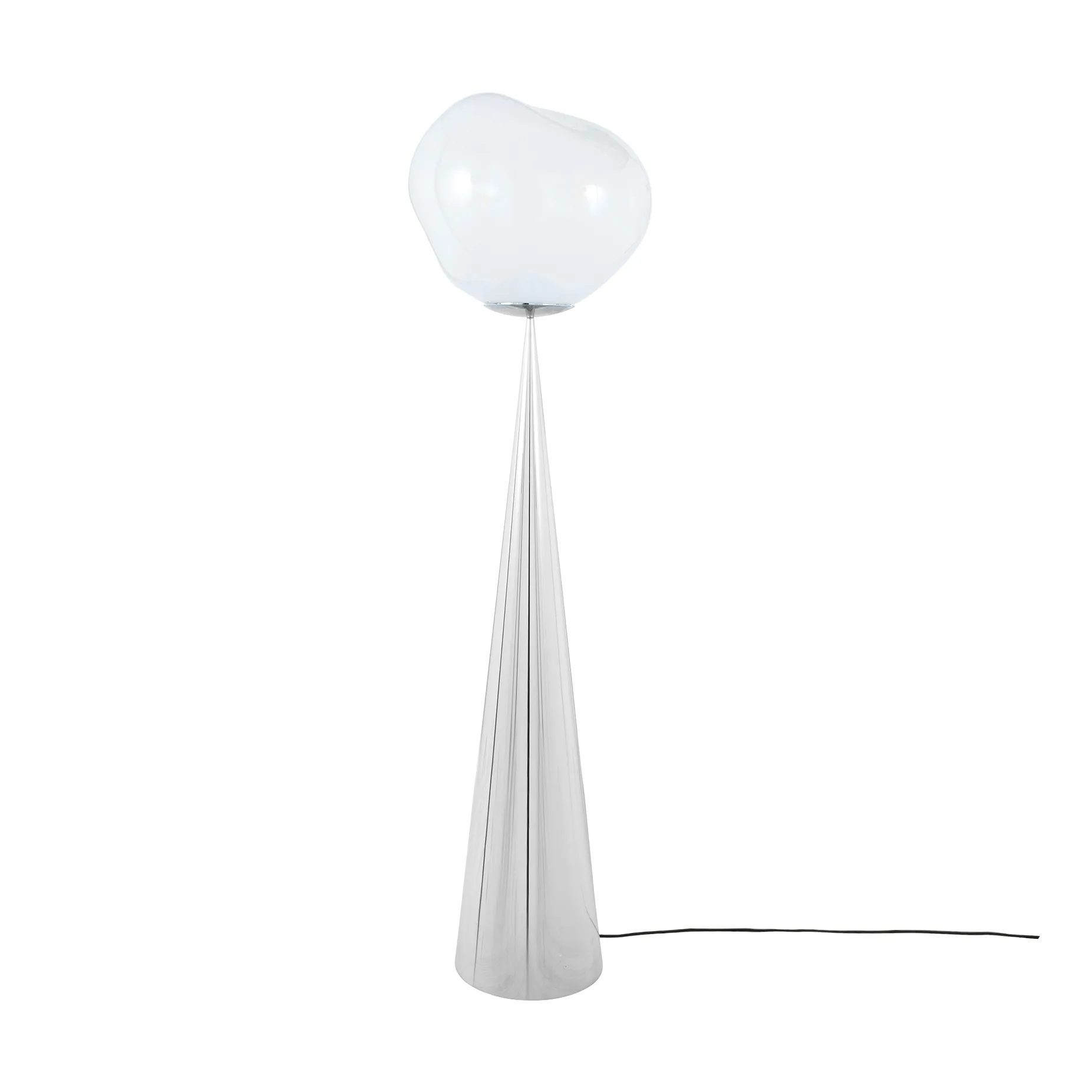 Melt Cone dikke vloerlamp LED 174,5 cm, Opal-silver Tom Dixon
