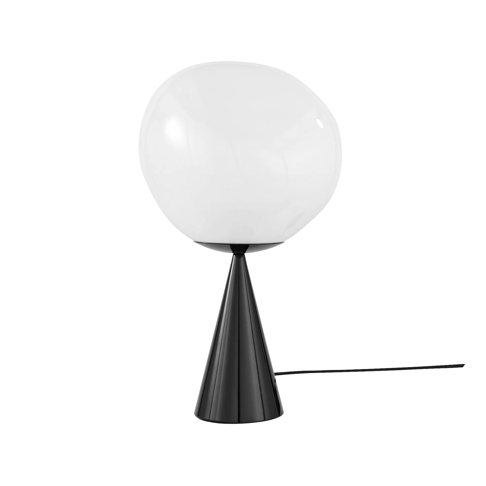 Melt Cone fat tafellamp LED 46,5 cm, Opal-black Tom Dixon
