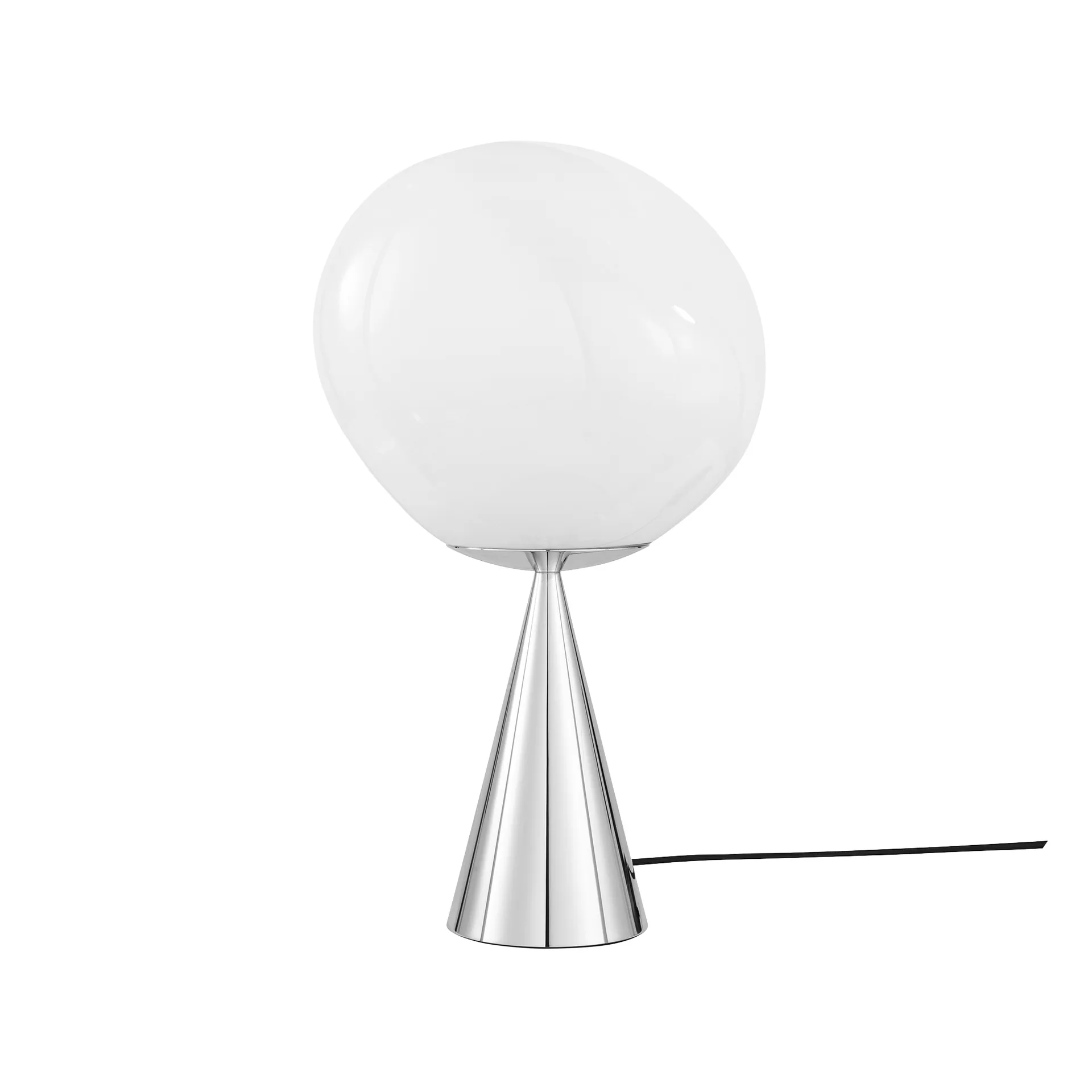 Melt Cone fat tafellamp LED 46,5 cm, Opal-silver Tom Dixon
