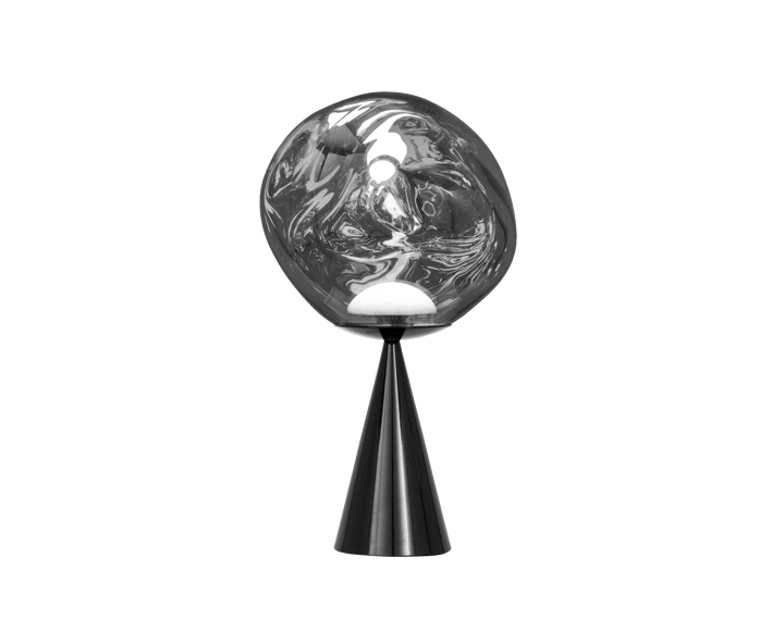 Melt Cone fat tafellamp LED 46,5 cm, Zilverkleurig Tom Dixon