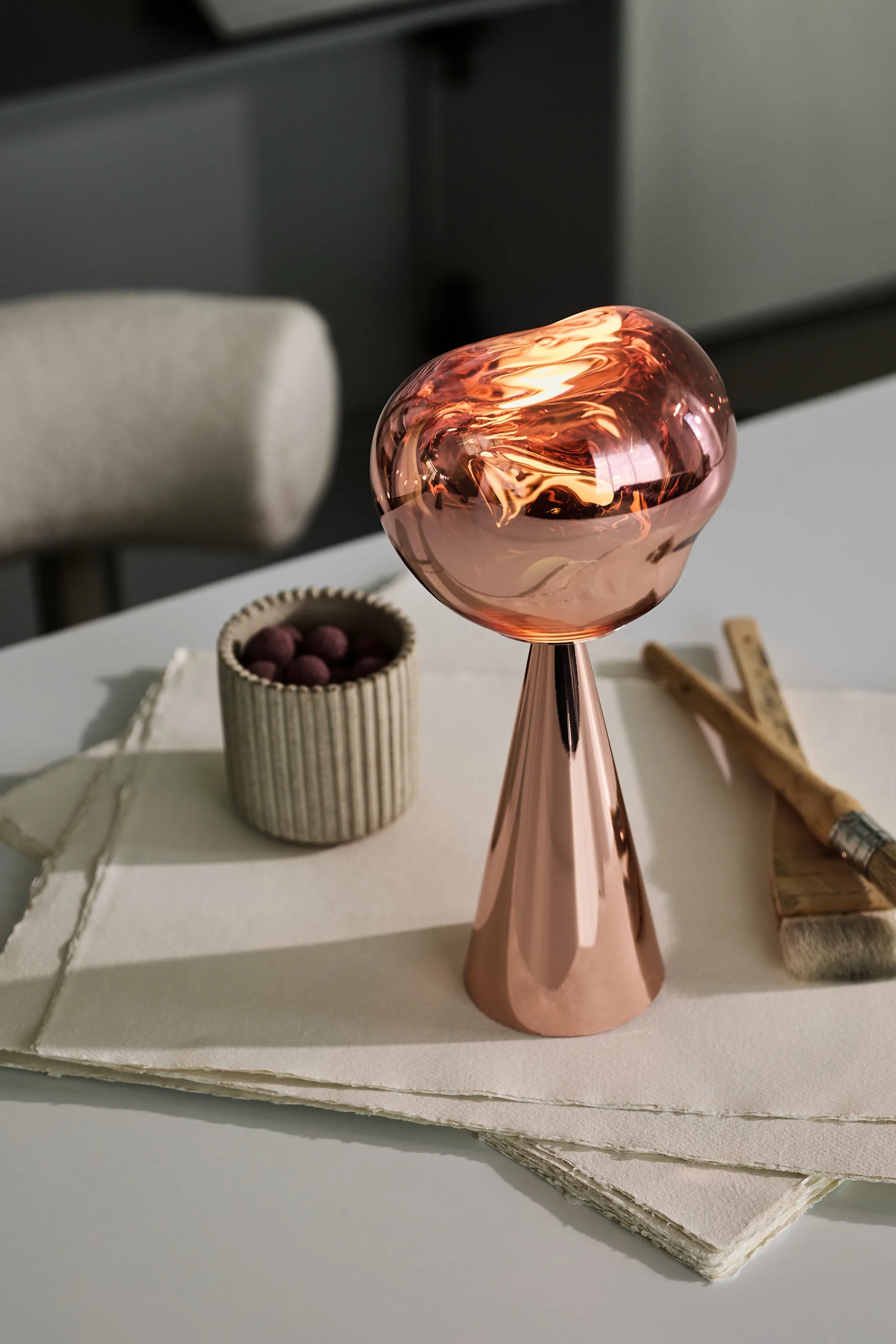 Melt Draagbare tafellamp, Copper Tom Dixon