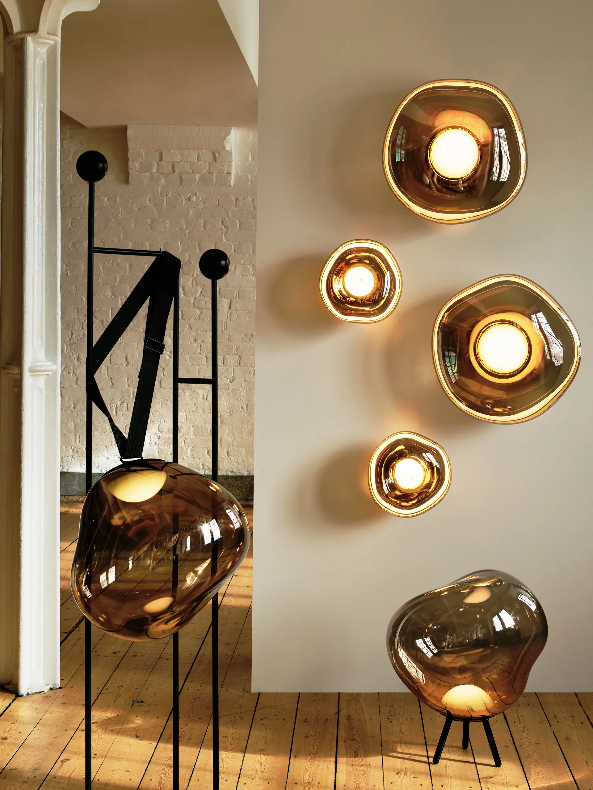 Melt Portable LED Large vloerlamp, Goud Tom Dixon