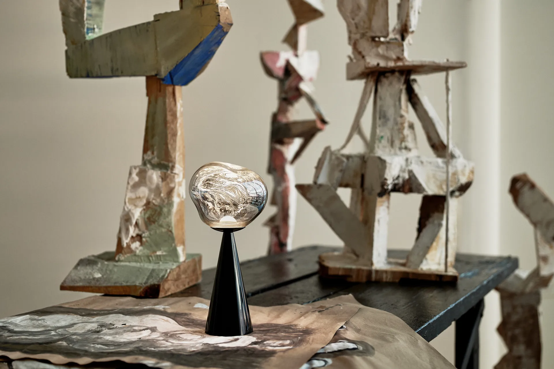 Melt Portable LED tafellamp 28,5 cm, Zwart Tom Dixon