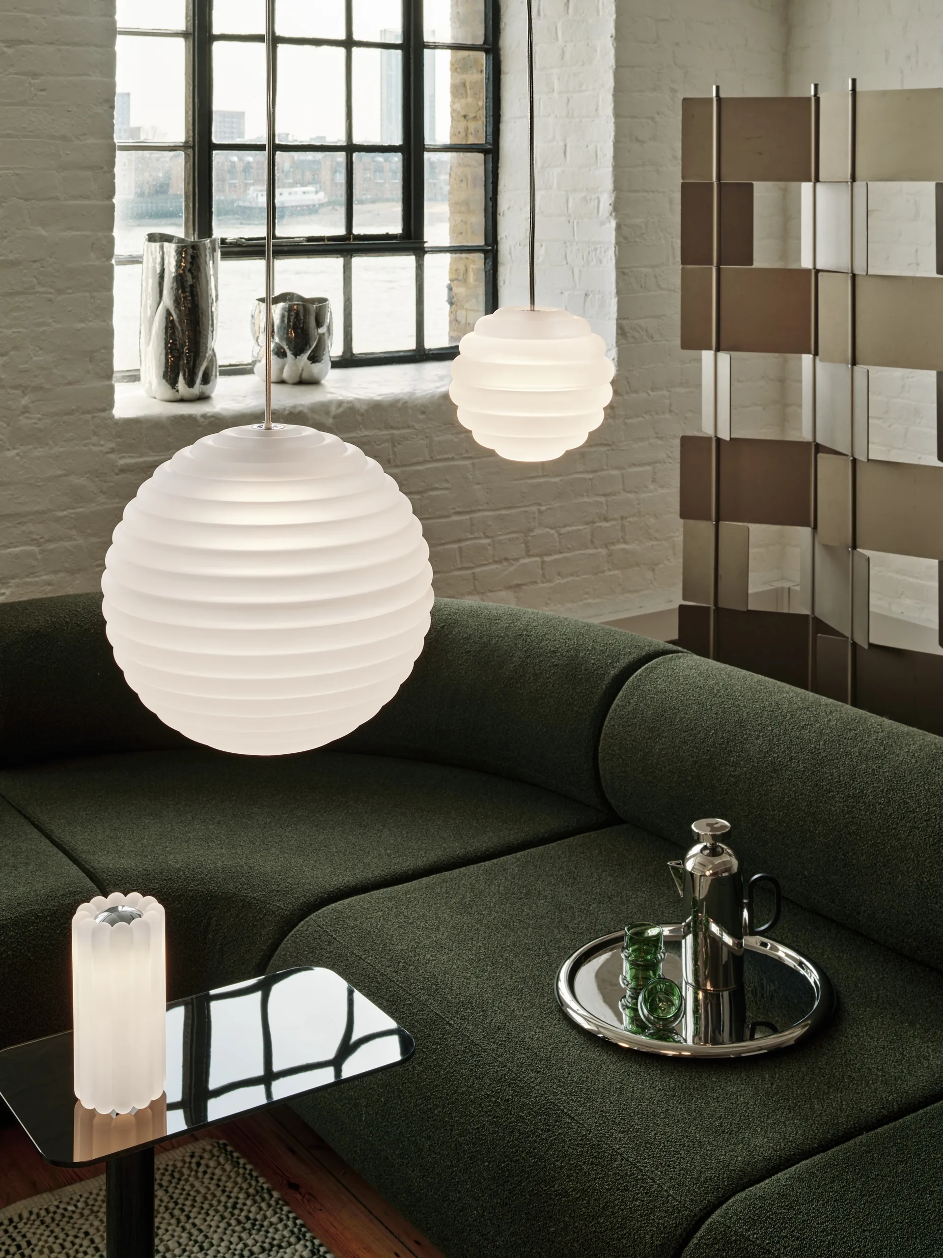 Press Sphere hanglamp LED Ø30 cm, Frosted Tom Dixon