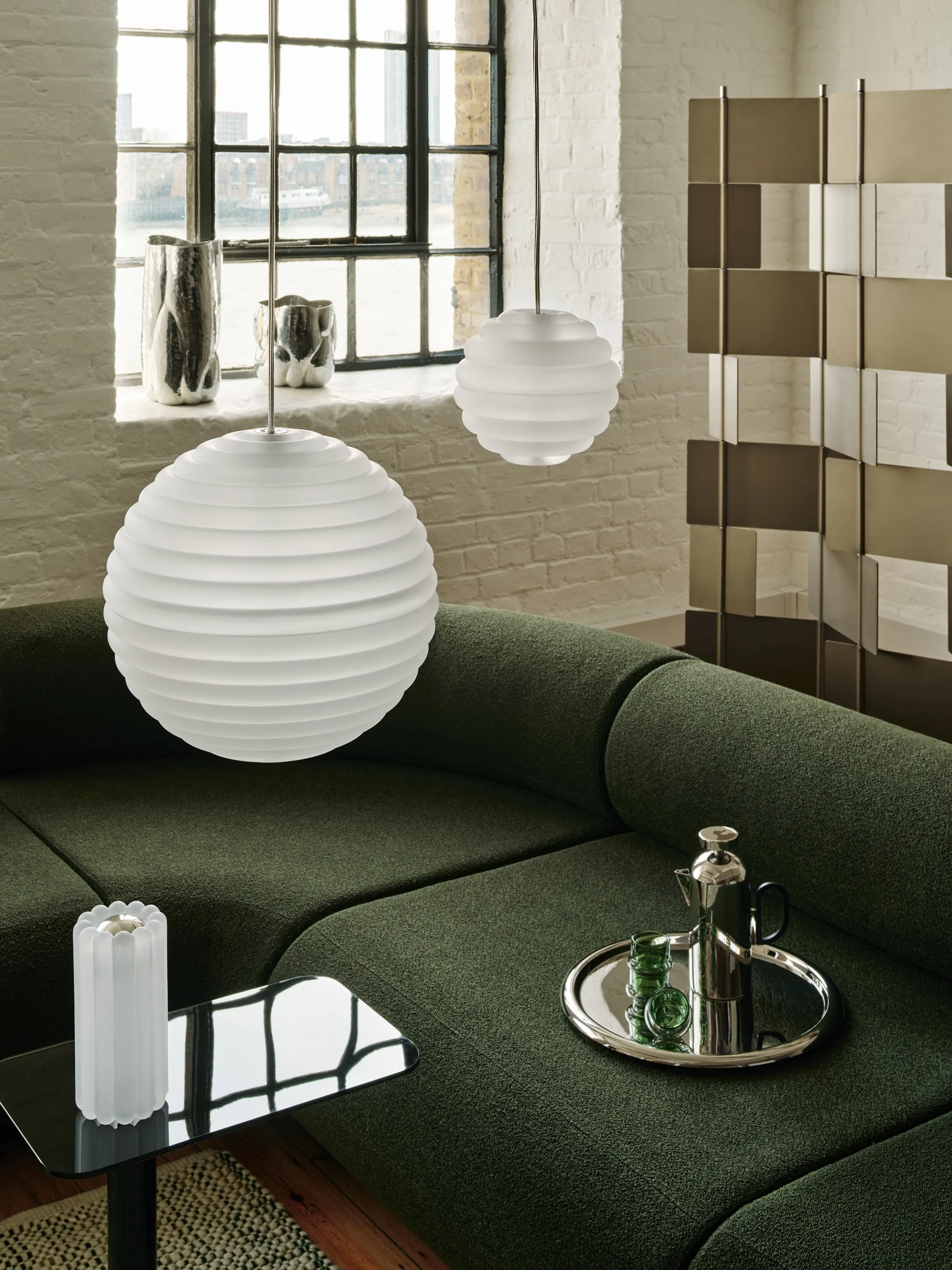 Press Sphere hanglamp LED Ø30 cm, Frosted Tom Dixon