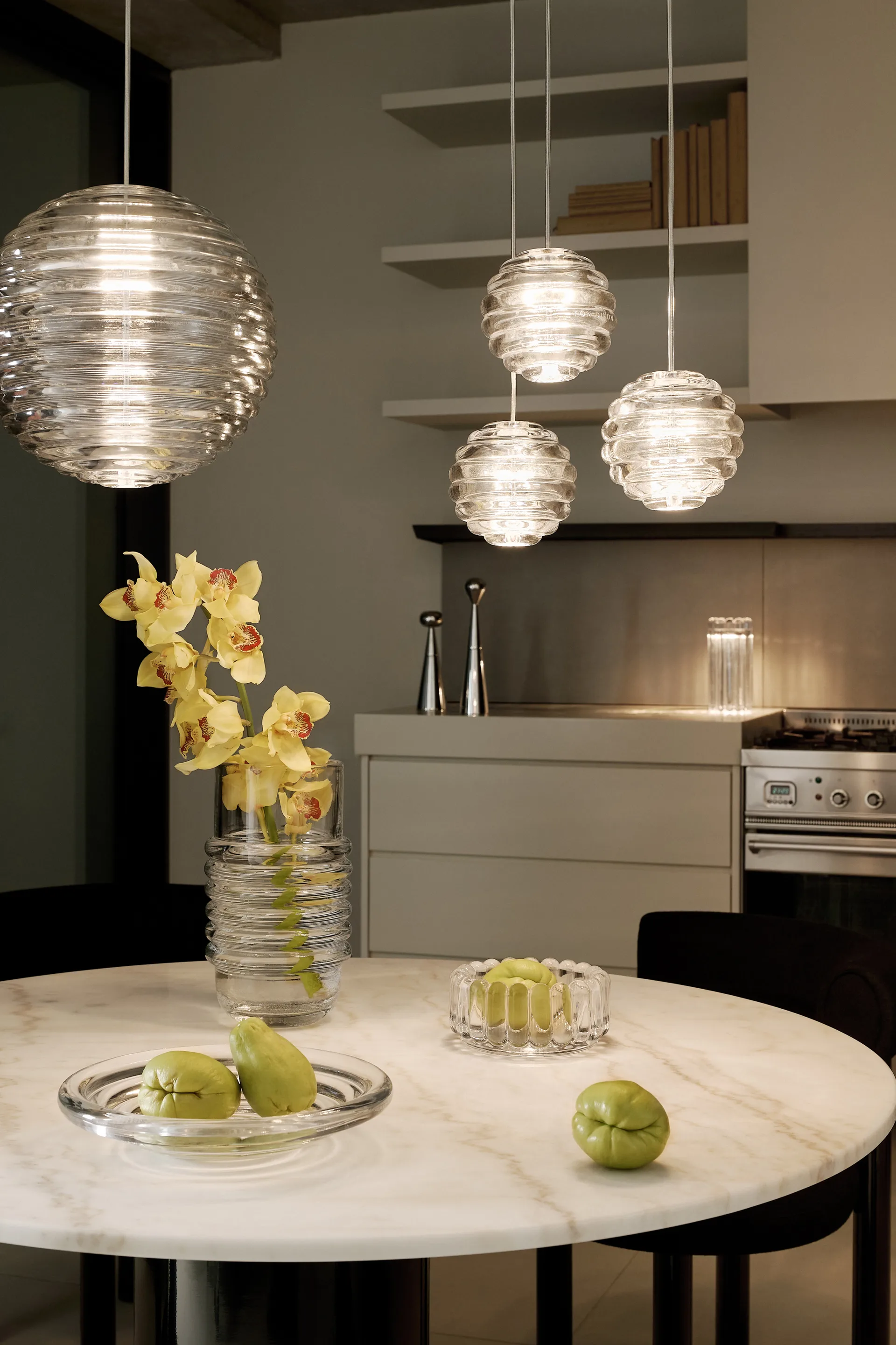 Press Sphere hanglamp LED Ø30 cm, Helder Tom Dixon