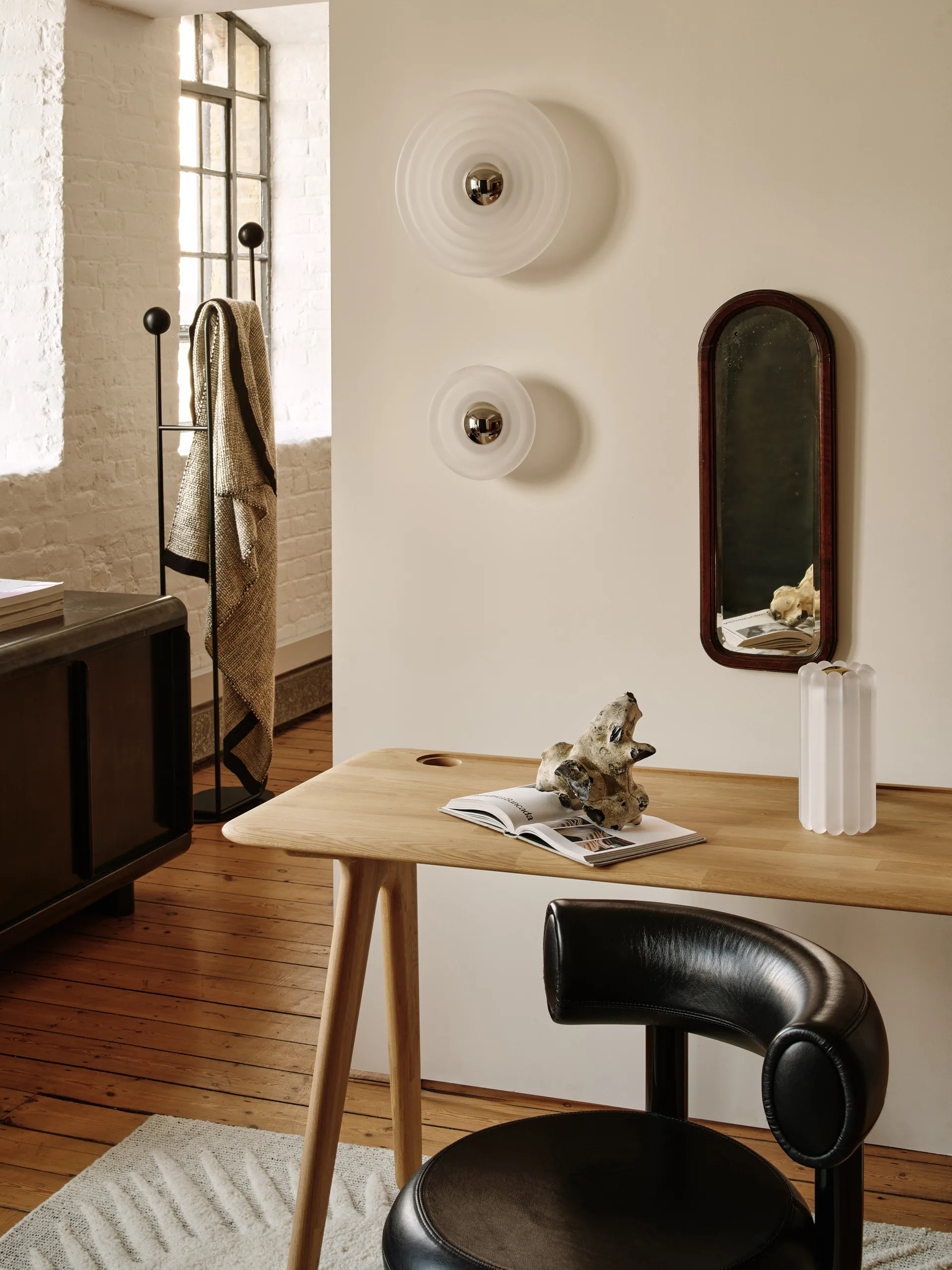 Press Surface wandlamp mini LED 21,5 cm, Frosted Tom Dixon