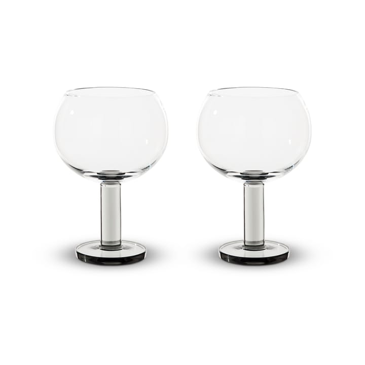 Puck Balloon glas op voet 45 cl 2-pack - Clear-smoke - Tom Dixon