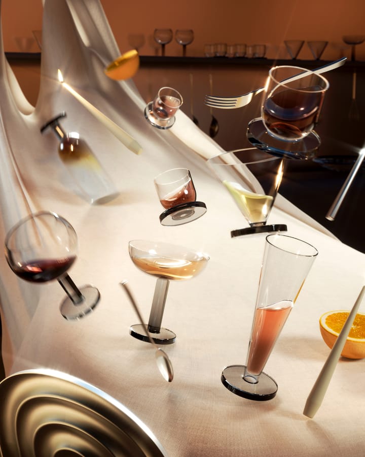Puck Balloon glas op voet 45 cl 2-pack, Clear-smoke Tom Dixon
