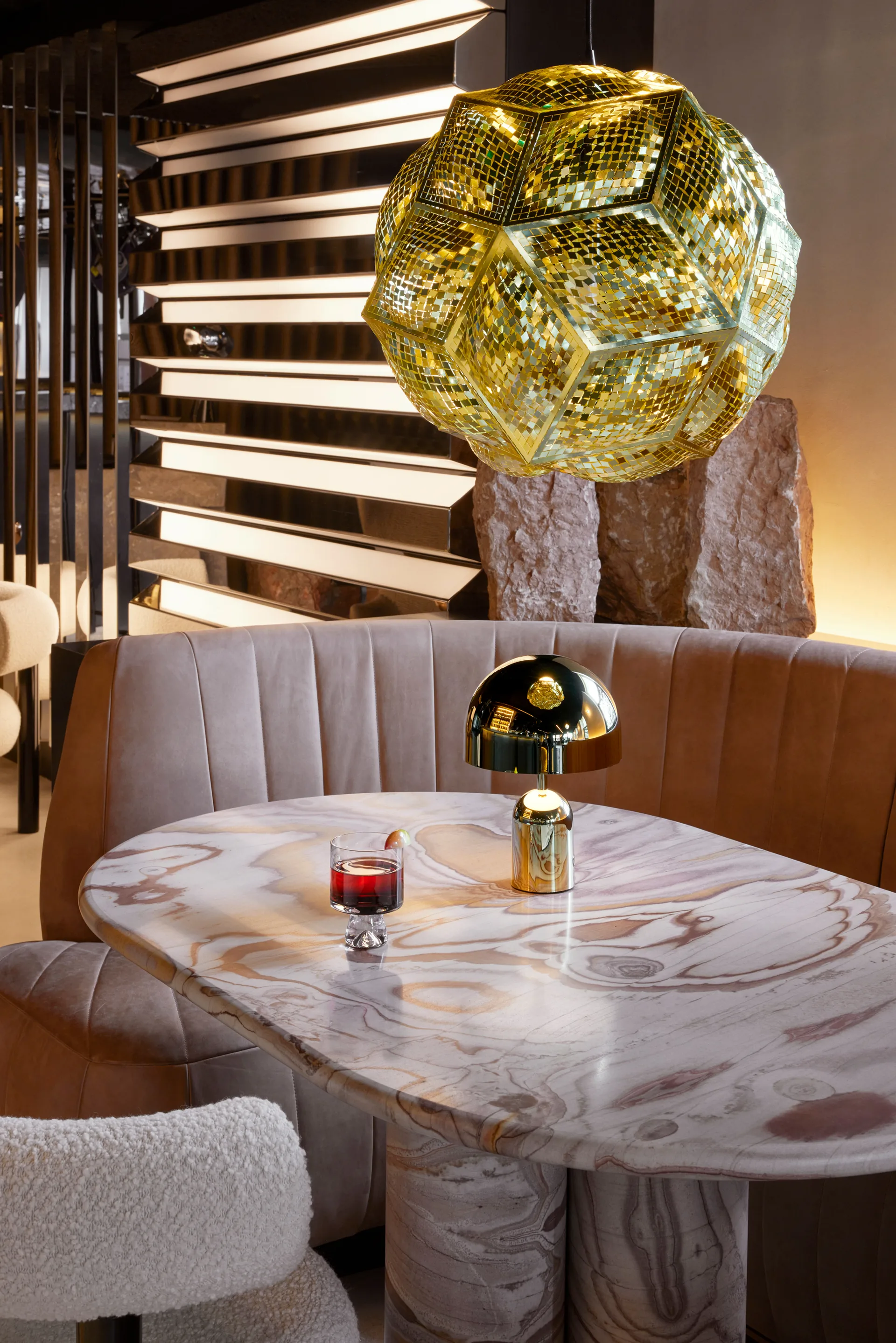 Puff Pendant hangende plafondlamp Ø45 cm, Messing Tom Dixon