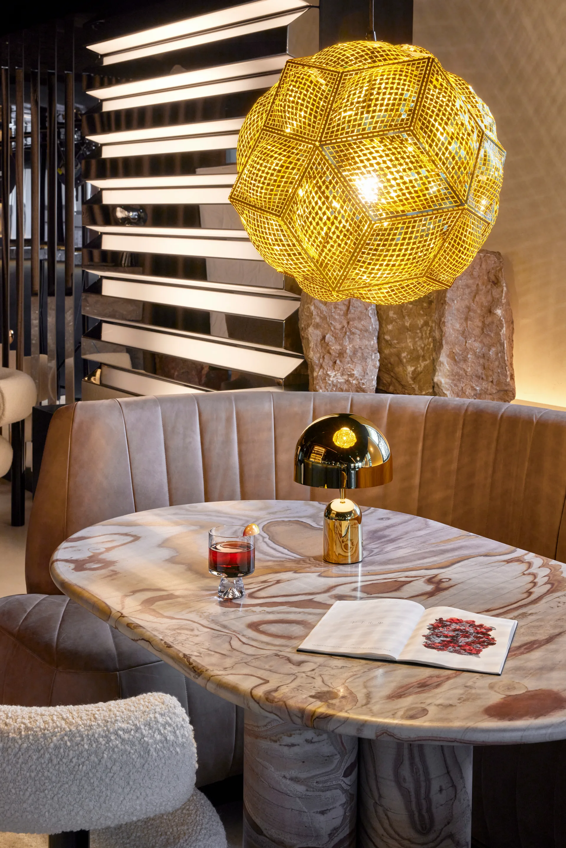 Puff Pendant hangende plafondlamp Ø45 cm, Messing Tom Dixon