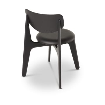 Slab eetstoel gestoffeerde zitting - Black oak-black leather - Tom Dixon