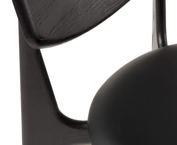 Slab eetstoel gestoffeerde zitting - Black oak-black leather - Tom Dixon