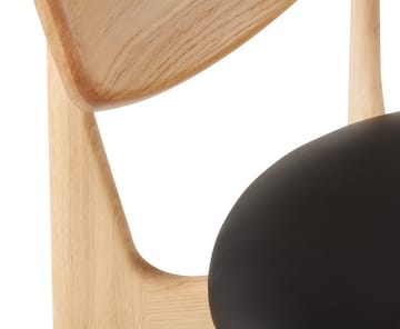 Slab eetstoel gestoffeerde zitting - Natuurlijk eiken-zwart leer - Tom Dixon