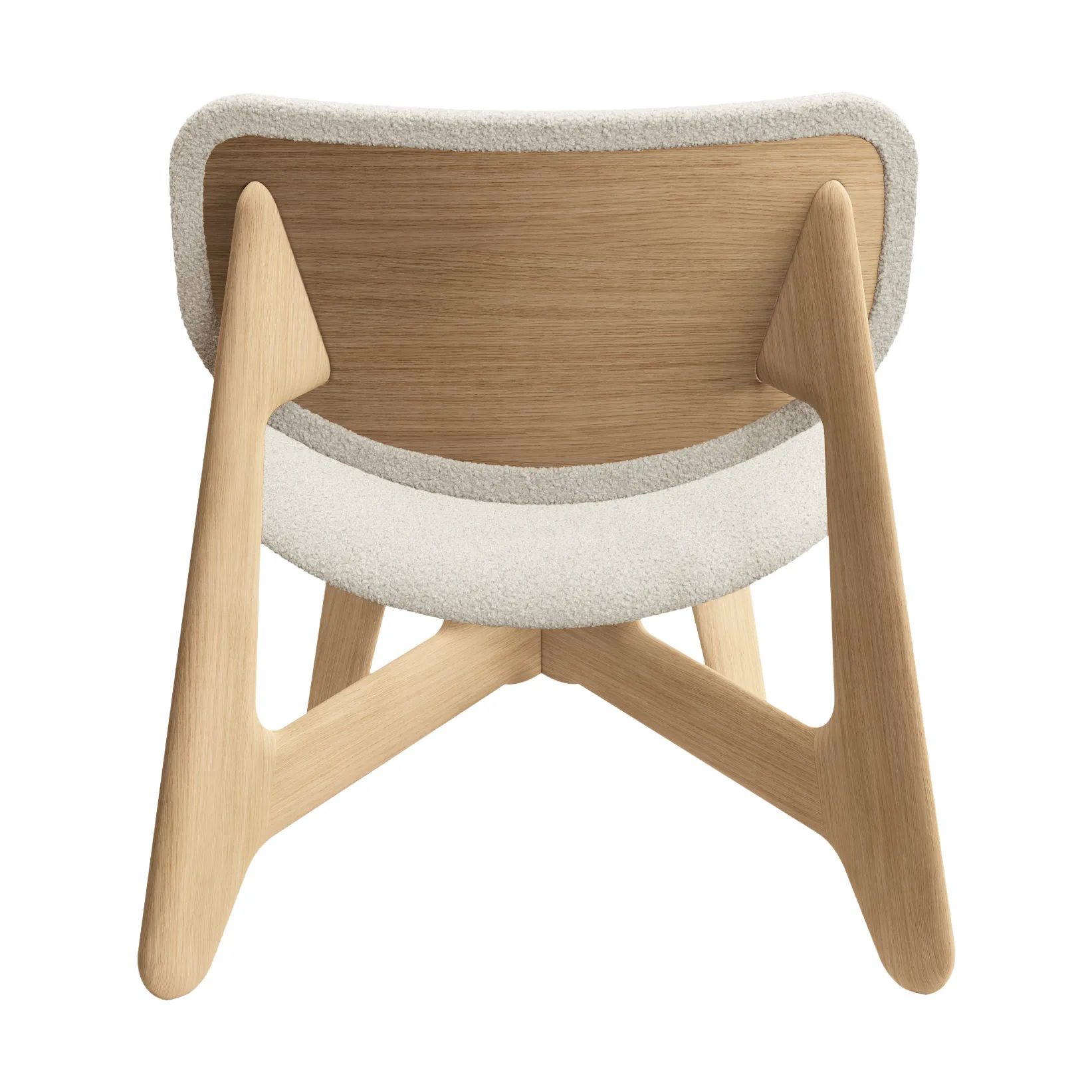 Slab loungestoel gestoffeerde zitting, Natural brushed oak-Elle 0200 CMHR Natural Tom Dixon