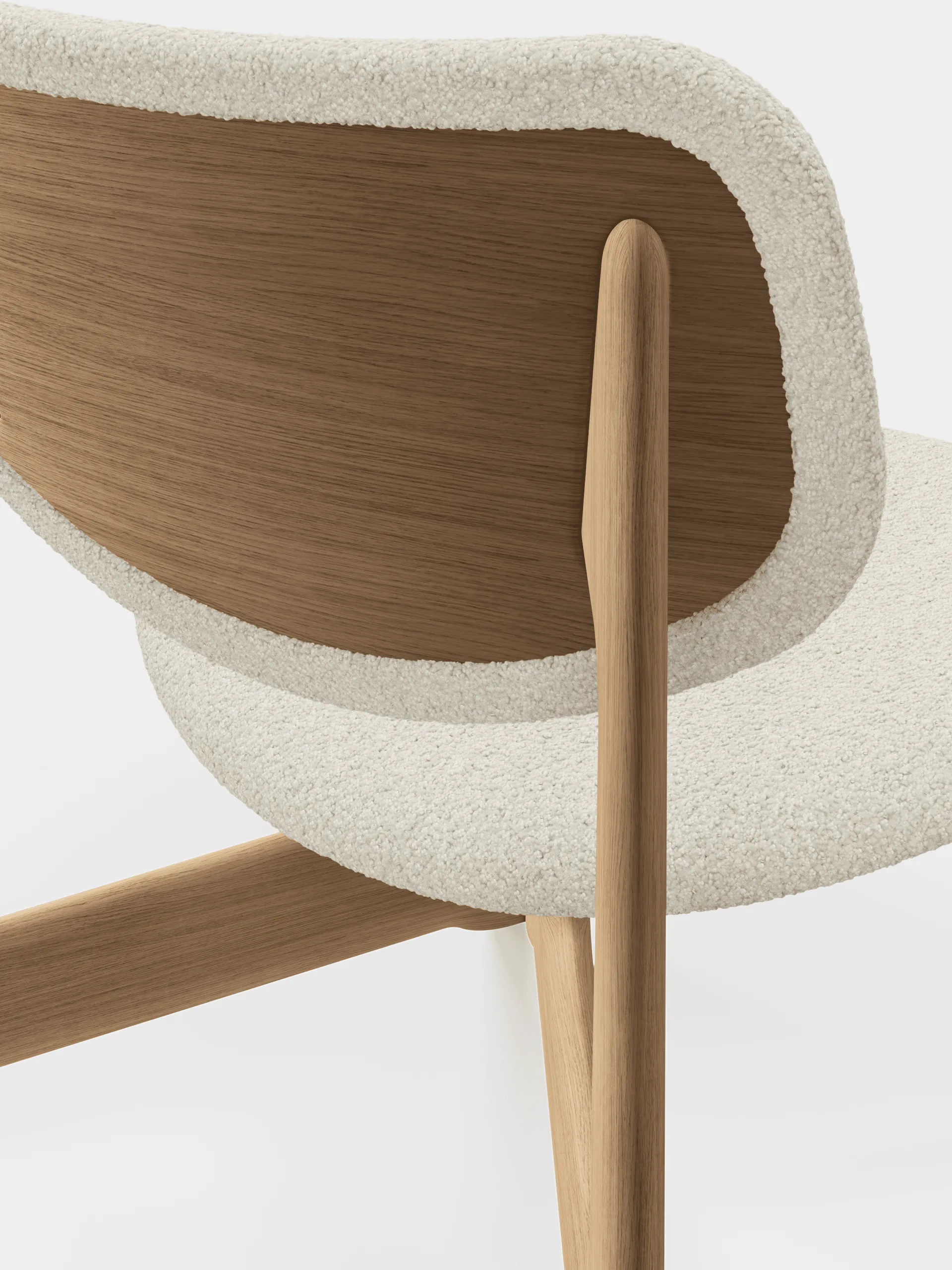 Slab loungestoel gestoffeerde zitting, Natural brushed oak-Elle 0200 CMHR Natural Tom Dixon