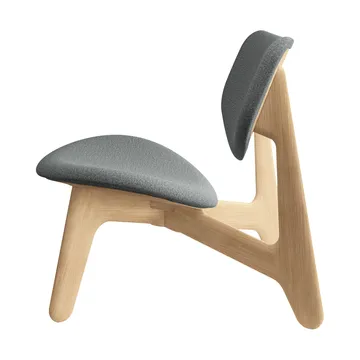 Slab loungestoel gestoffeerde zitting - Natural brushed oak-Hallingdal 0130 mid grey - Tom Dixon