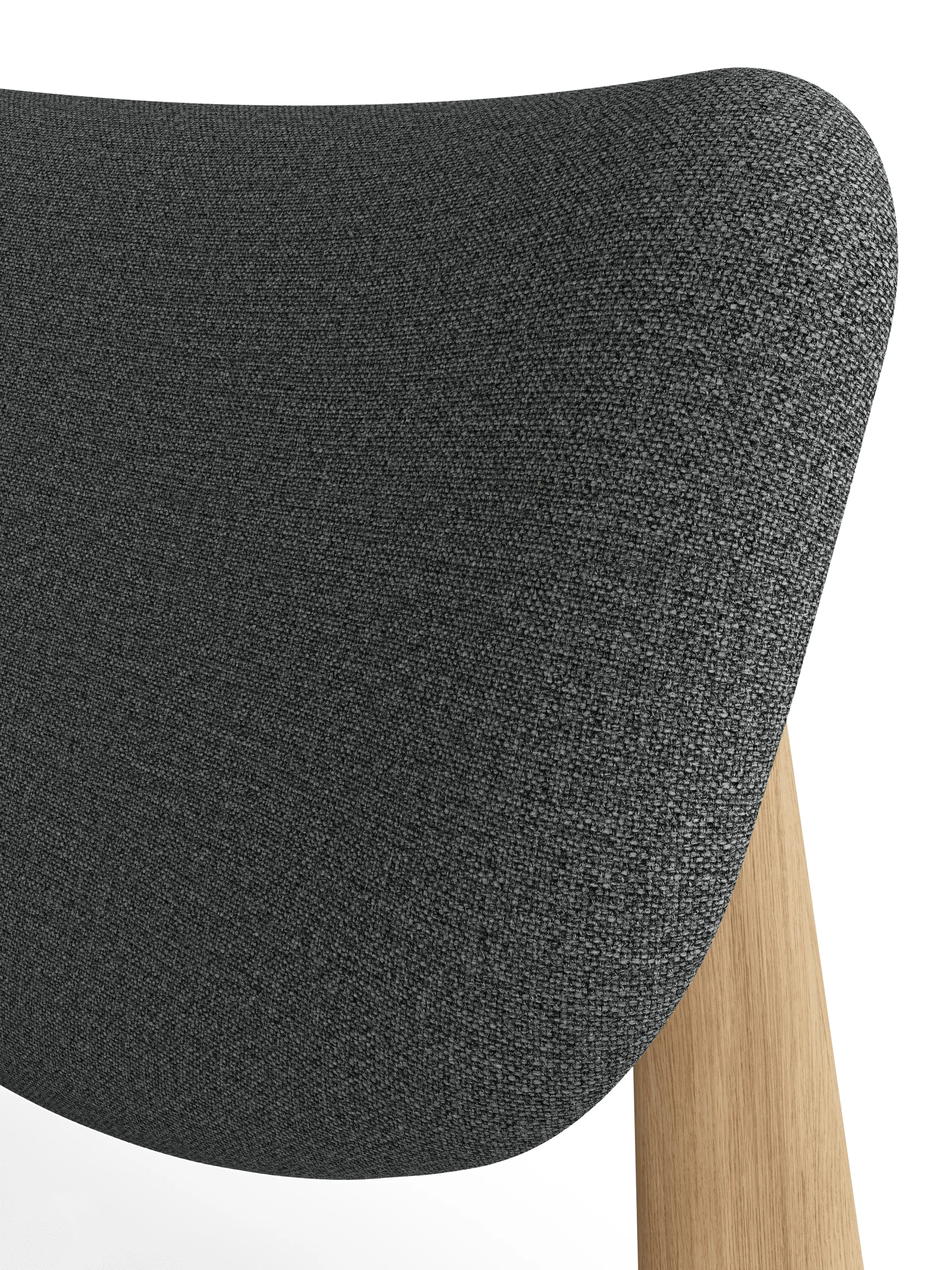 Slab loungestoel gestoffeerde zitting, Natural brushed oak-Hallingdal 0130 mid grey Tom Dixon