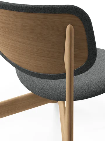 Slab loungestoel gestoffeerde zitting - Natural brushed oak-Hallingdal 0130 mid grey - Tom Dixon