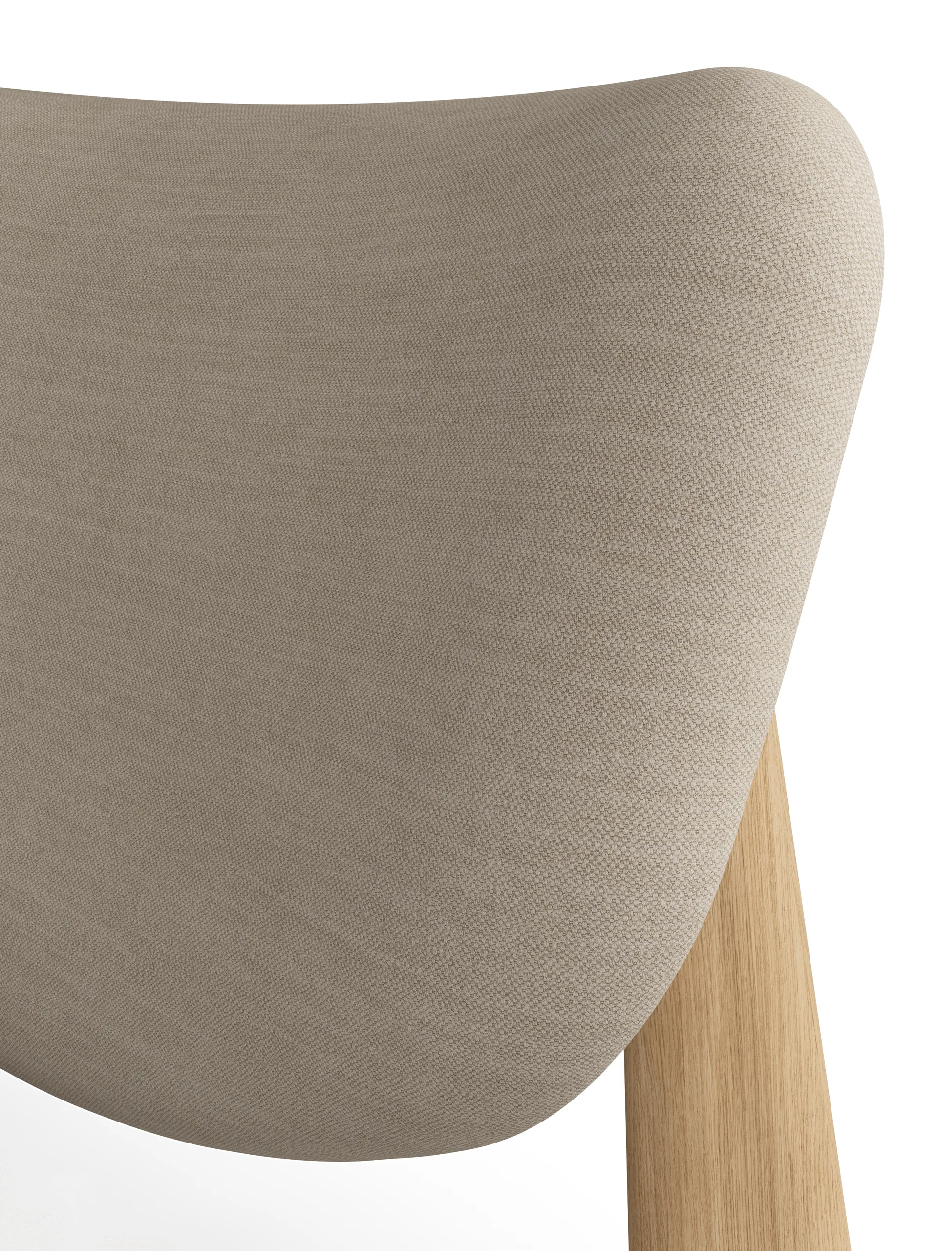 Slab loungestoel gestoffeerde zitting, Natural brushed oak-Linara 05 CMHR Cream Tom Dixon