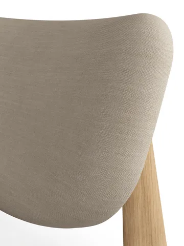 Slab loungestoel gestoffeerde zitting - Natural brushed oak-Linara 05 CMHR Cream - Tom Dixon