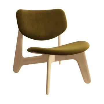 Slab loungestoel gestoffeerde zitting - Natural brushed oak-Royal 0162 CMHR Khaki - Tom Dixon