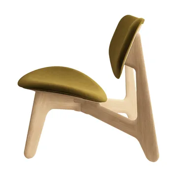 Slab loungestoel gestoffeerde zitting - Natural brushed oak-Royal 0162 CMHR Khaki - Tom Dixon