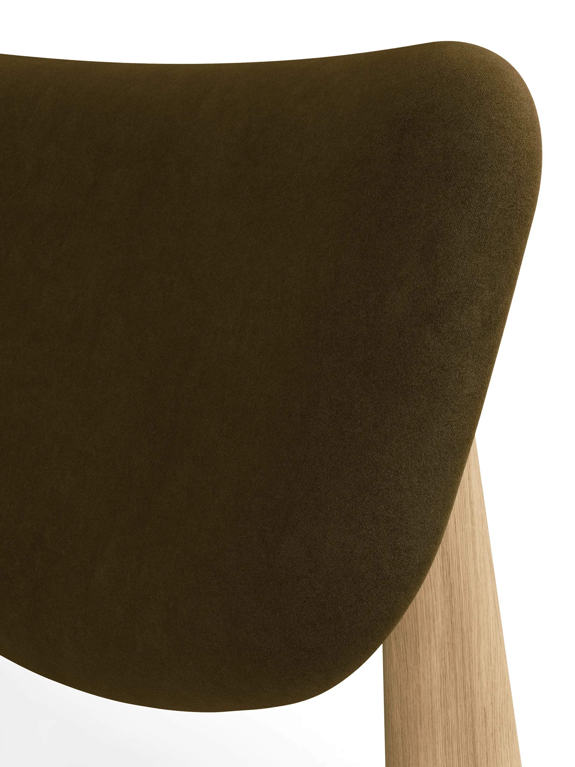 Slab loungestoel gestoffeerde zitting, Natural brushed oak-Royal 0162 CMHR Khaki Tom Dixon