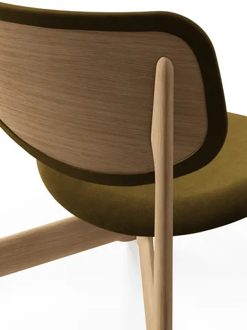 Slab loungestoel gestoffeerde zitting - Natural brushed oak-Royal 0162 CMHR Khaki - Tom Dixon