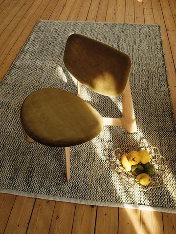 Slab loungestoel gestoffeerde zitting - Natural brushed oak-Royal 0162 CMHR Khaki - Tom Dixon