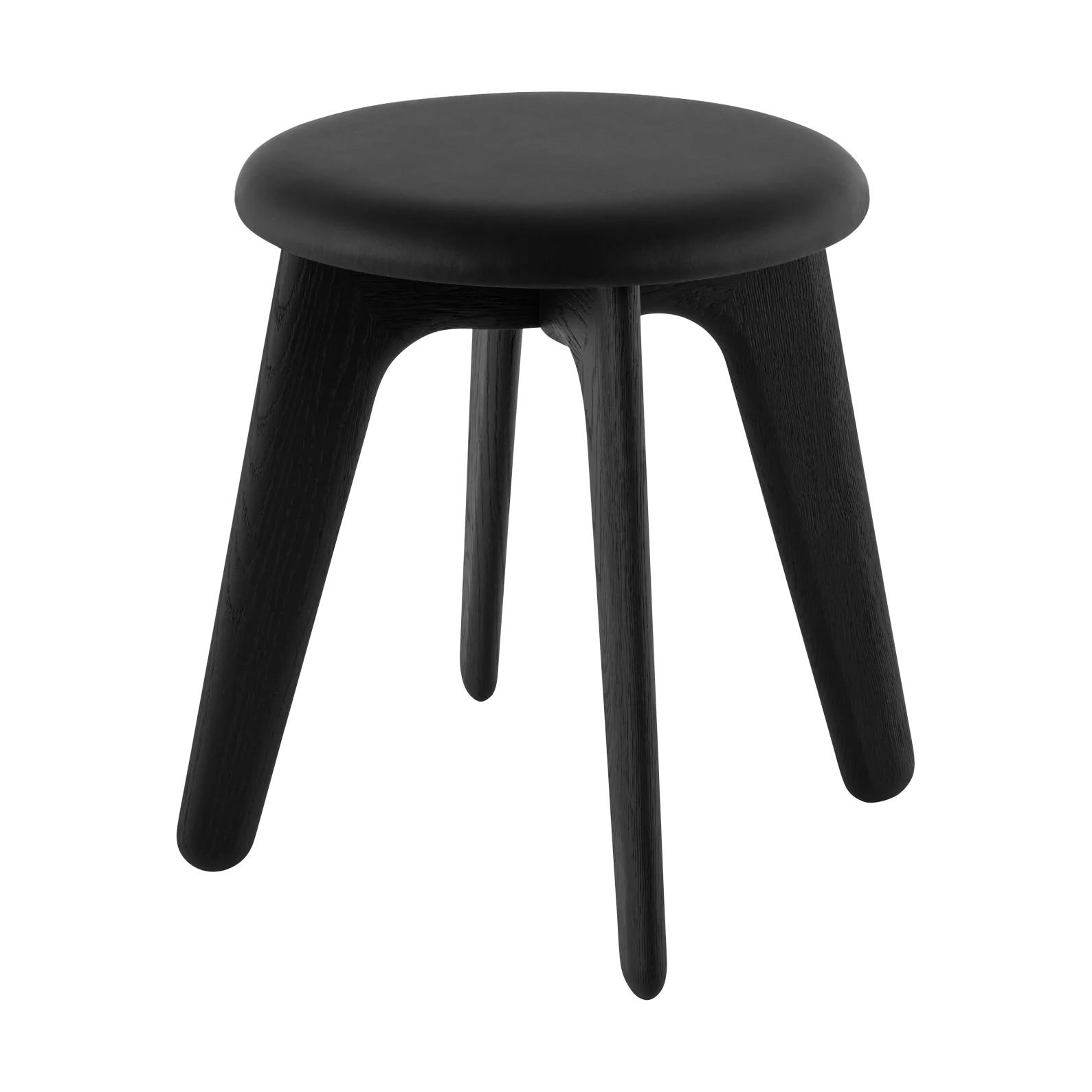 Slab poef 45x55 cm, Black ash-black leather Tom Dixon