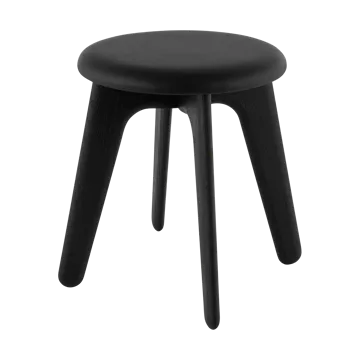 Slab poef 45x55 cm - Black ash-black leather - Tom Dixon