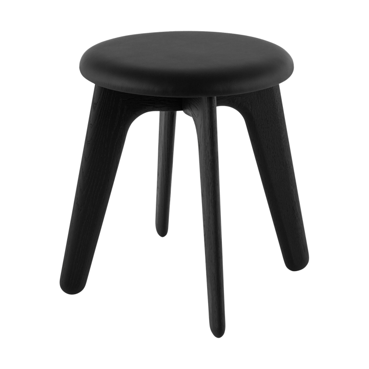 Slab poef 45x55 cm - Black ash-black leather - Tom Dixon