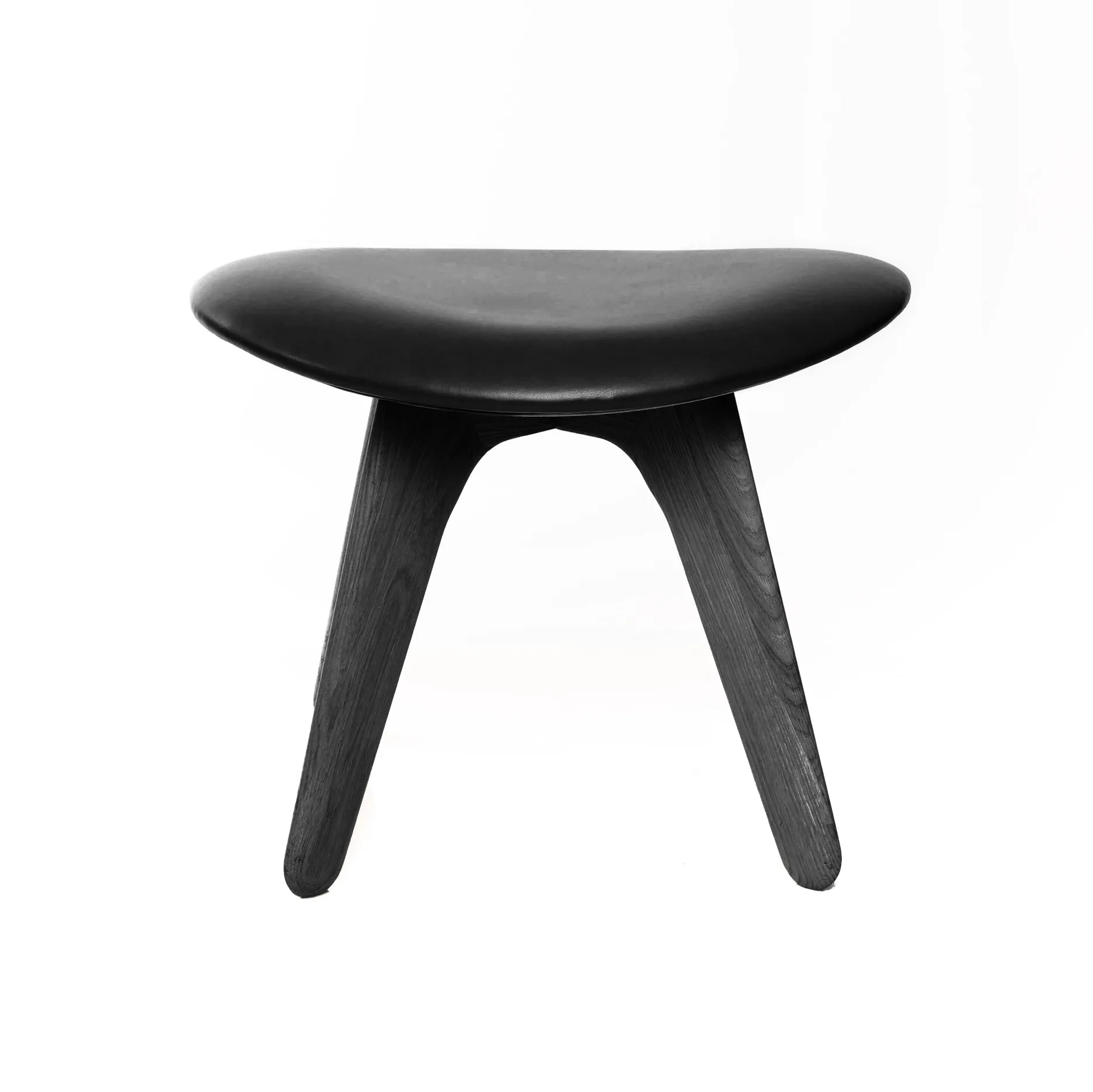 Slab poef 45x55 cm, Black ash-black leather Tom Dixon