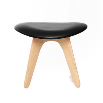 Slab poef 45x55 cm - Natuurlijk eiken-zwart leer - Tom Dixon
