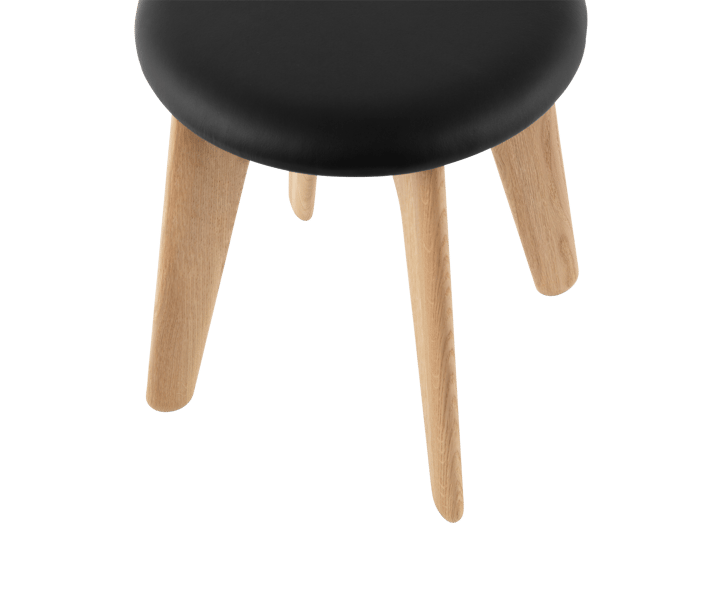 Slab poef 45x55 cm, Natuurlijk eiken-zwart leer Tom Dixon