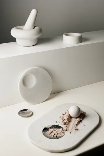 Steen vijzel Ø20 cm - Wit marmer - Tom Dixon