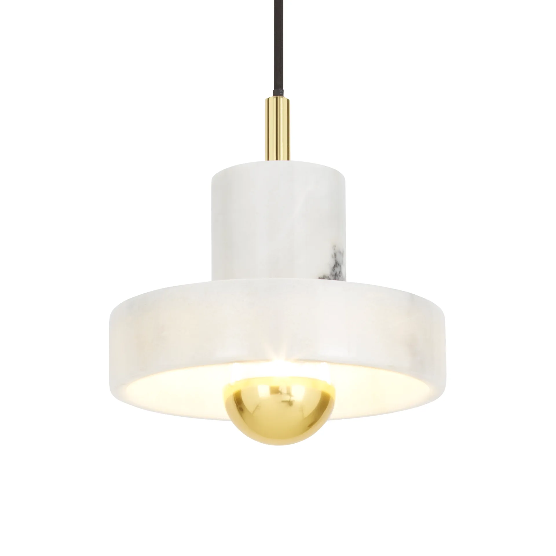 Stenen hanglamp, Wit marmer Tom Dixon
