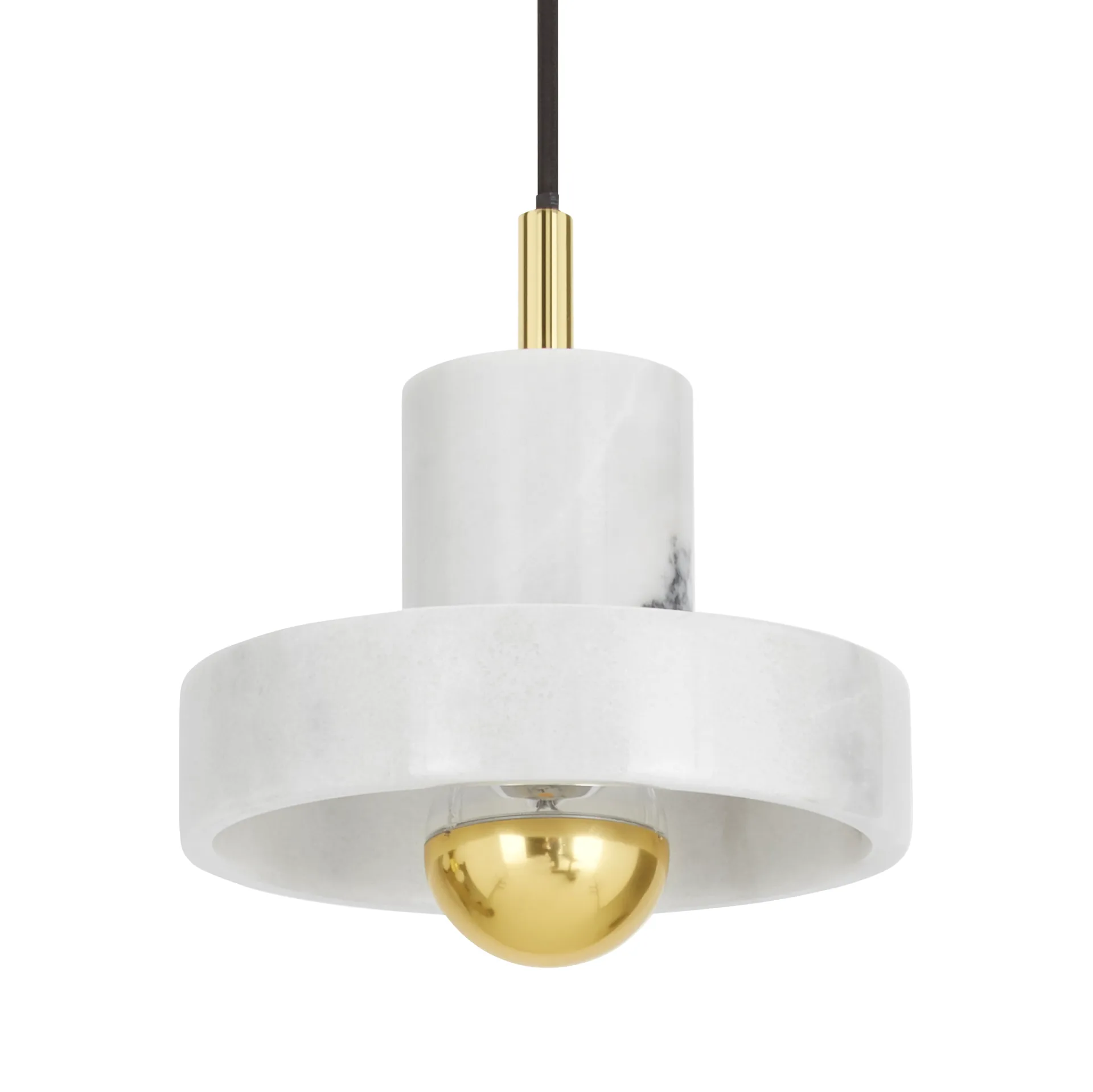 Stenen hanglamp, Wit marmer Tom Dixon