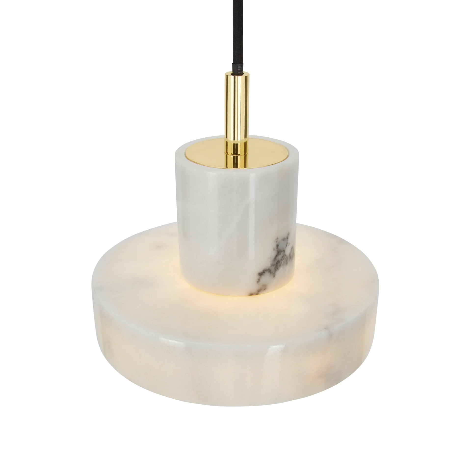 Stenen hanglamp, Wit marmer Tom Dixon