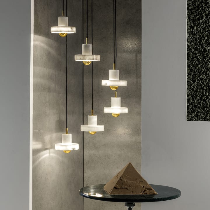 Stenen hanglamp, Wit marmer Tom Dixon