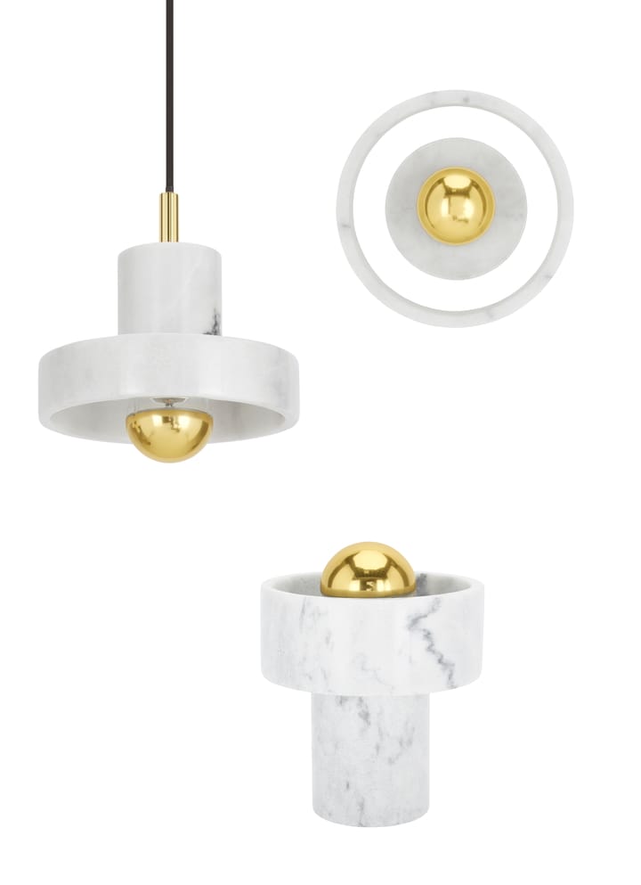 Stenen hanglamp, Wit marmer Tom Dixon