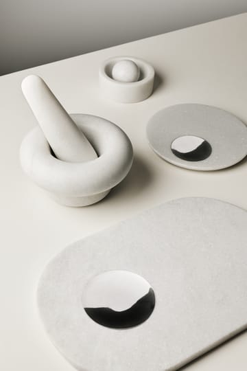 Stone kruidenmolen Ø12 cm - Wit marmer - Tom Dixon