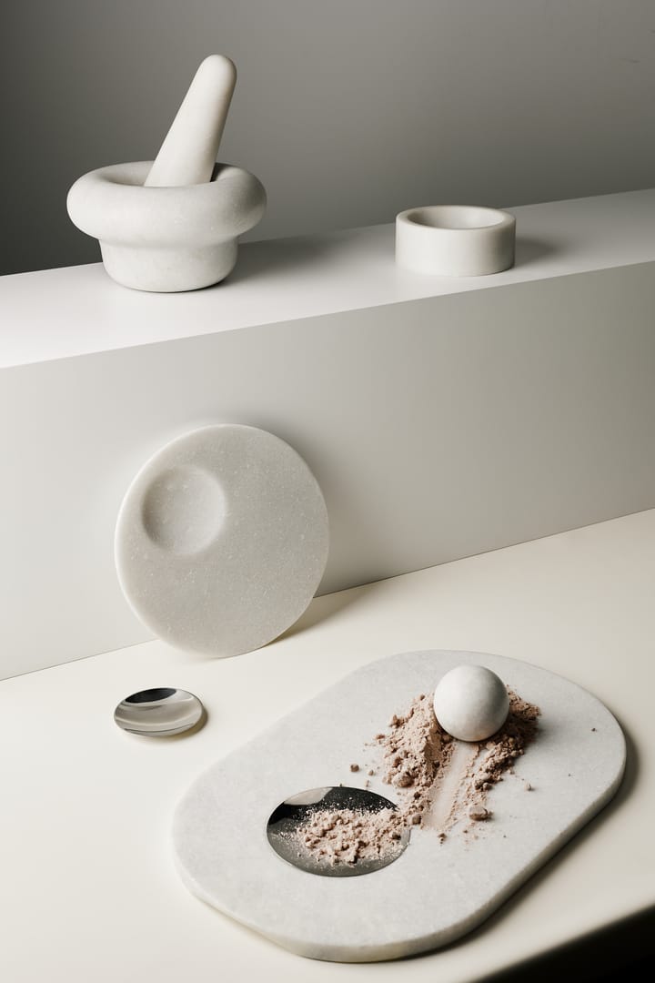 Stone kruidenmolen Ø12 cm, Wit marmer Tom Dixon