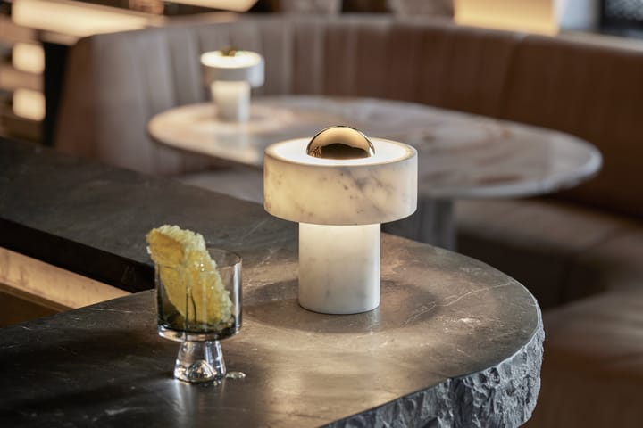 Stone Portable LED tafellamp 28 cm, Marble-gold Tom Dixon