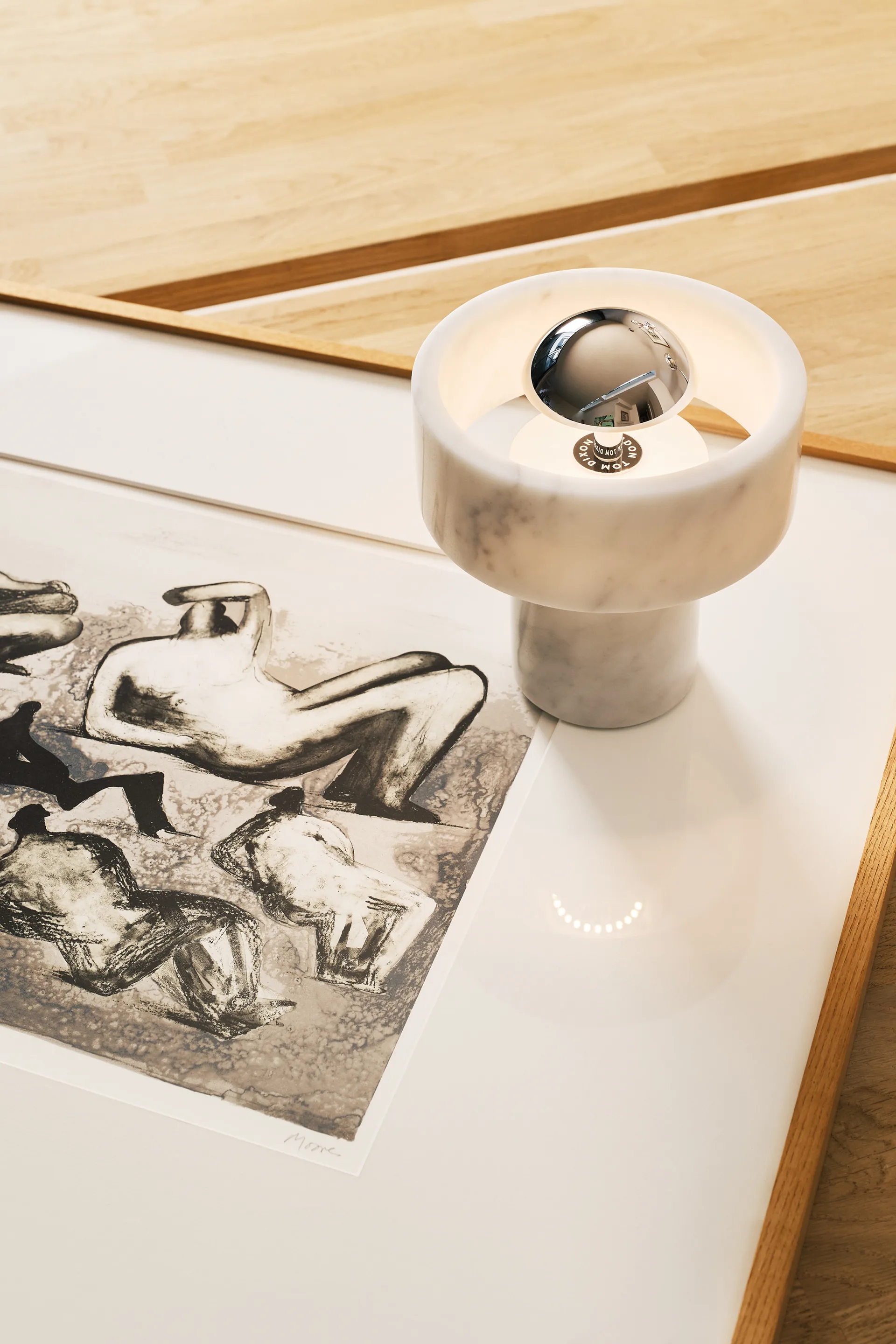 Stone Portable LED tafellamp 28 cm, Marble-silver Tom Dixon