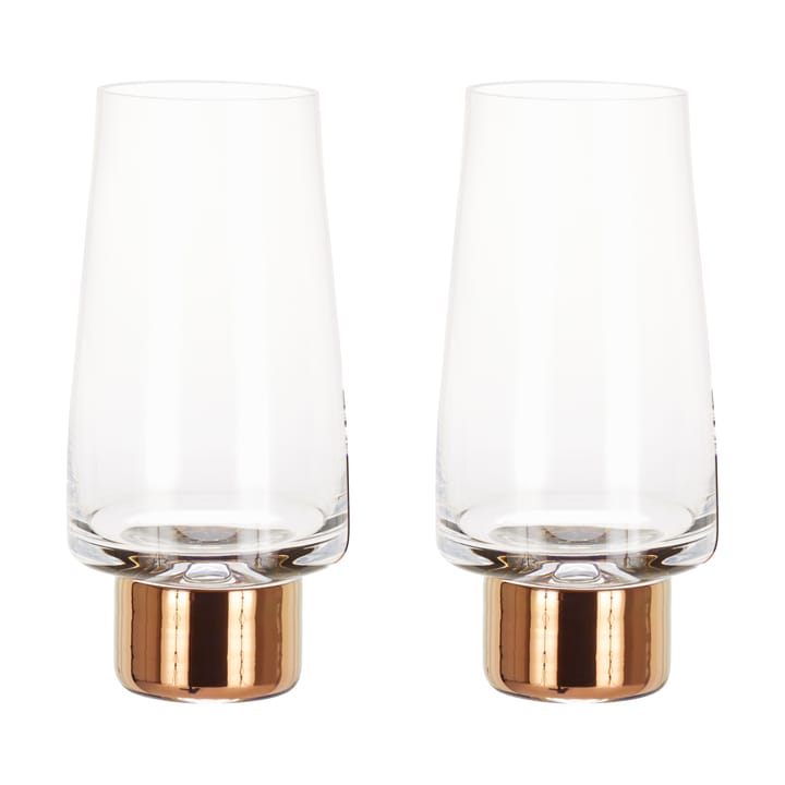 Tank High Ball drinkglas 38 cl 2-pack - Clear-copper - Tom Dixon